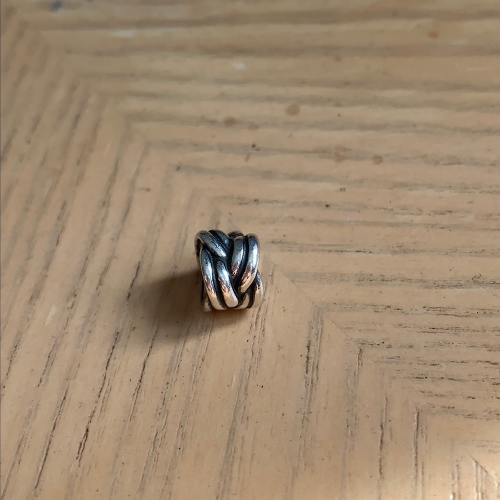 Silver Pandora braid charm for pandora bracelet